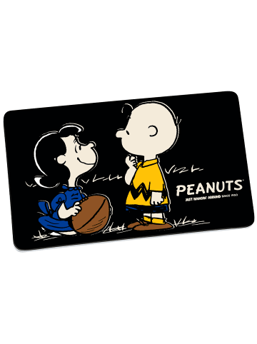 Geda Labels Frühstücksbrettchen Peanuts Friendship & Wisdom in Schwarz - 23,5x14