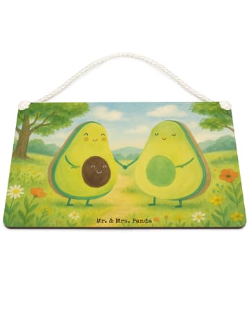 Mr. & Mrs. Panda Deko Schild Avocado Pärchen Design ohne Spruch in Weiß