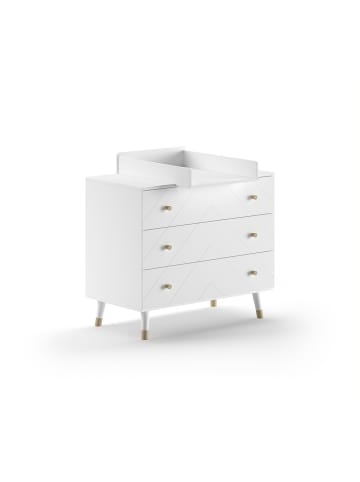 58 aufm Kessel WICKELKOMMODE Kamillah 100x89x57 aus MDF in Satin Weiß