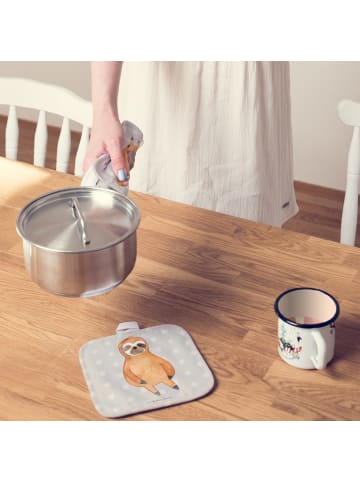 Mr. & Mrs. Panda Topfuntersetzer Faultier Zufrieden ohne Spruch in Grau Pastell