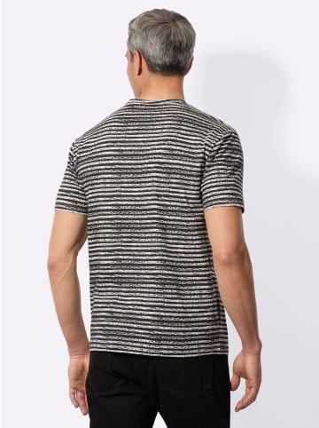 Sieh an! Kurzarm-Shirt in schwarz-ecru-bedruckt