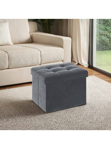 SONGMICS Sitzhocker Minota in Dunkelgrau - (B)41 x (H)31 x (T)31 cm