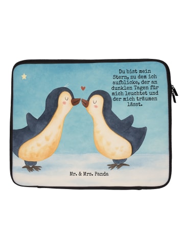 Mr. & Mrs. Panda Laptop Tasche Pinguin Liebe Design mit Spruch in Weiß