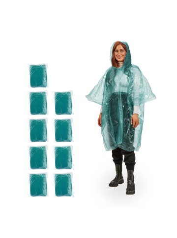 relaxdays 100 x Regenponcho in Grün