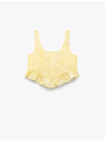 KOTON BLUSE SS in Gelb Gemustert