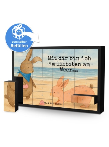 Mr. & Mrs. Panda Adventskalender Hasen Muschel Design mit Spruch in Weiß