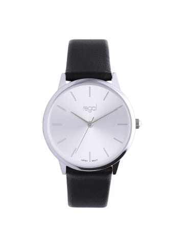 Lucardi Lederimitat Quarz Regal Silber