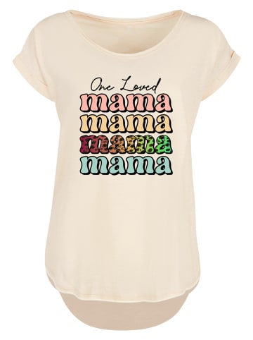 F4NT4STIC Long Cut T-Shirt Mothers Day Mama Typography Leopard Print Pastel in Whitesand