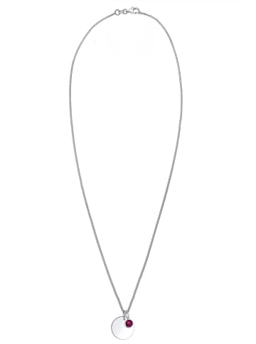 Elli Halskette 925 Sterling Silber Geburtsstein, Geburtsstein - April, Kreis in Violett