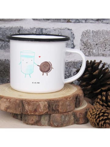 Mr. & Mrs. Panda Camping Tasse Milch Keks ohne Spruch in Weiß