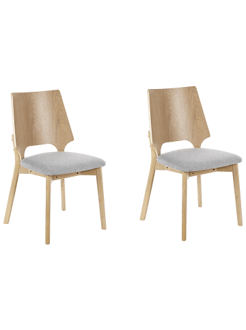 Beliani 2er-Set Esszimmerstuhl ABEE in Braun/Grau