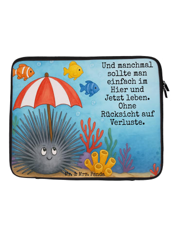 Mr. & Mrs. Panda Laptop Sleeve Seeigel Design mit Spruch in Weiß