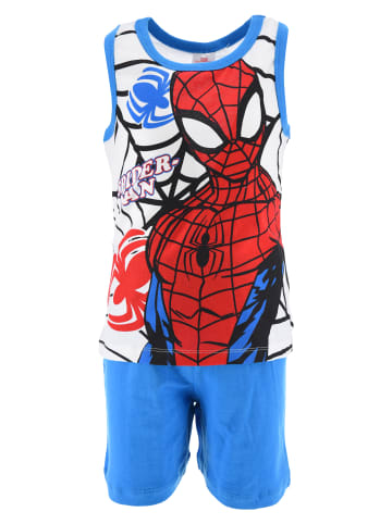 Spiderman 2tlg. Outfit: Schlafanzug ärmellos Pyjama in Blau