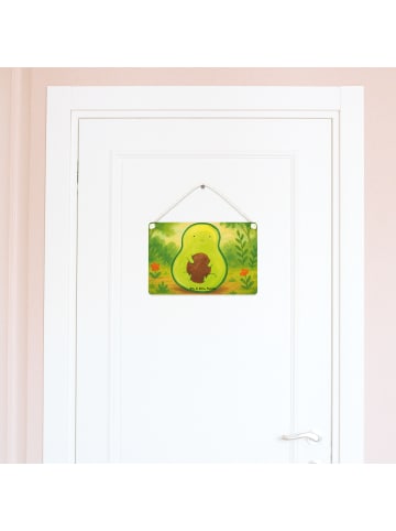 Mr. & Mrs. Panda Schild Avocado Kern Design ohne Spruch in Weiß