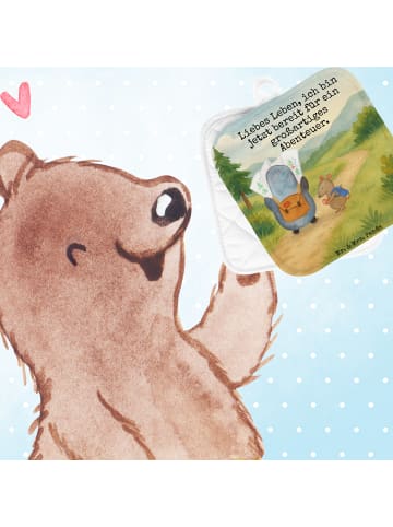 Mr. & Mrs. Panda Kochlappen Pinguin & Maus Wanderer Design mit S... in Weiß