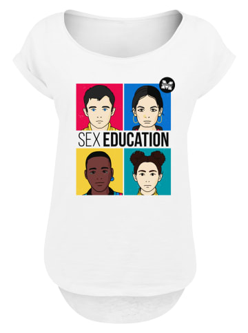 F4NT4STIC Long Cut T-Shirt Sex Education Teen Illustrated Netflix TV Series in weiß