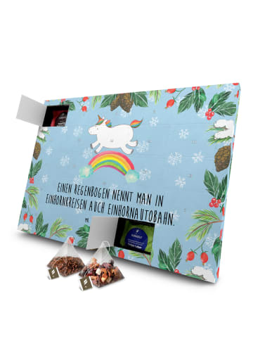 Mr. & Mrs. Panda Tee Adventskalender Einhorn Regenbogen mit Spruch in Eisblau
