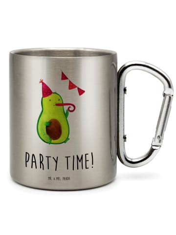 Mr. & Mrs. Panda Trinkbecher Avocado Party Zeit mit Spruch in Silber