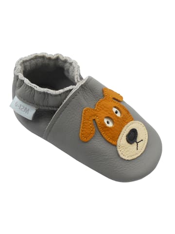Basrakids Baby Krabbelschuhe aus Leder, weiche Lauflernschuhe mit rutschfester Sohle 