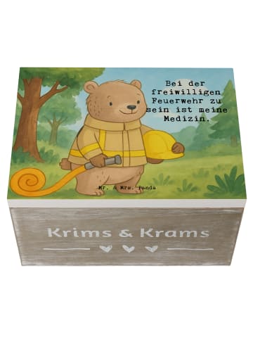 Mr. & Mrs. Panda Box Bär Freiwillige Feuerwehr Design mit Spruch in Weiß