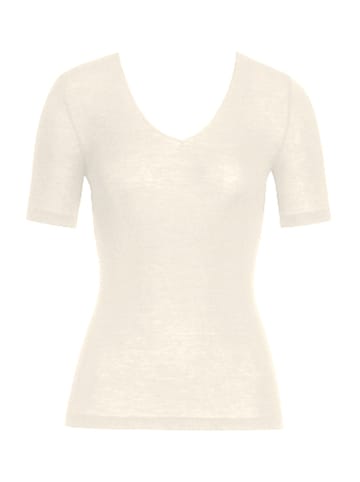 Hanro T-Shirt Woolen Silk Kurzarm in cygne