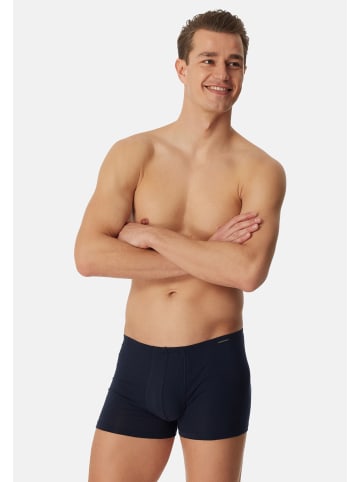 Schiesser Retro Short / Pant Cotton Essentials in Schwarz / dunkelblau / weiß