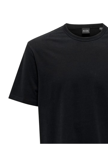 Only&Sons Weiches Rundhals T-Shirt Kurzarm ONSSMART Basic Shirt in Schwarz