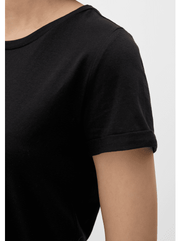 QS T-Shirt kurzarm in Schwarz