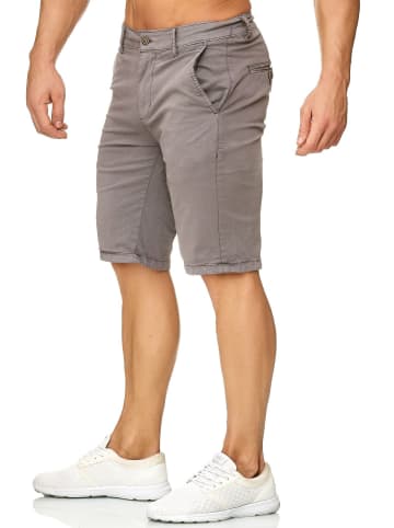 Max Men Chino Shorts Capri 3/4 Hose Stretch Bermuda in Grau