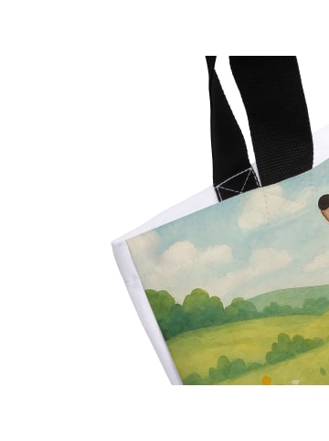 Mr. & Mrs. Panda Shopper Hund Blume Design ohne Spruch in Weiß