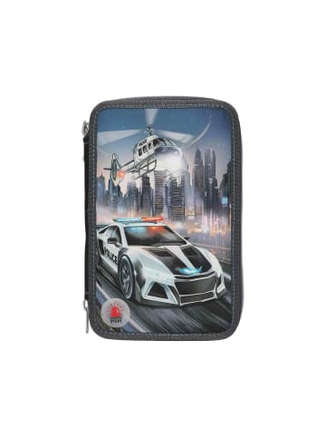 Depesche 3-Fach Federtasche LED Monster Cars 7,5 x 13 x 20 cm schwarz-bunt in schwarz-bunt
