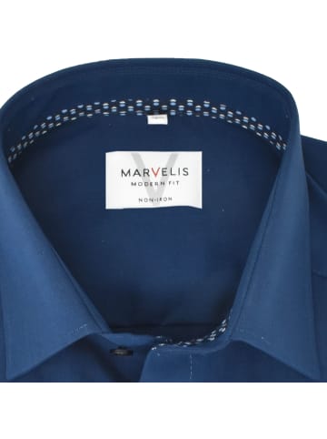 MARVELIS Modern Fit Businesshemd in Navy