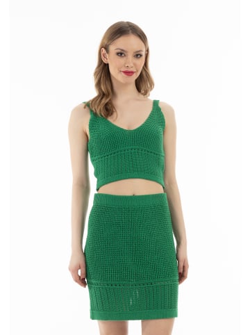 faina Damen Strick Tank Top in Waldgrün