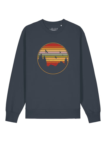 wat? Apparel Sweatshirt Sunset Berge & Tannen in India Ink Grey