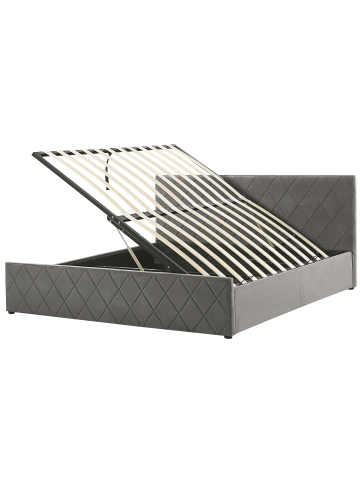 Beliani Doppelbett ROCHEFORT in Grau - (W) 190 x (H) 99 x (L) 214 cm