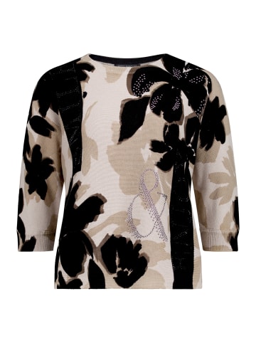 Betty Barclay Strickpullover mit Fledermausärmeln in Beige/Schwarz
