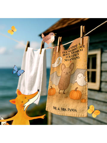 Mr. & Mrs. Panda Handtuch Fledermaus Gespenster Design mit Spruch in Weiß