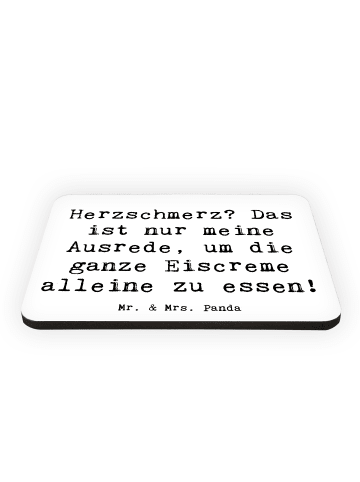 Mr. & Mrs. Panda Pinnwand Magnet Spruch Herzschmerz Eiscreme mit... in Weiß