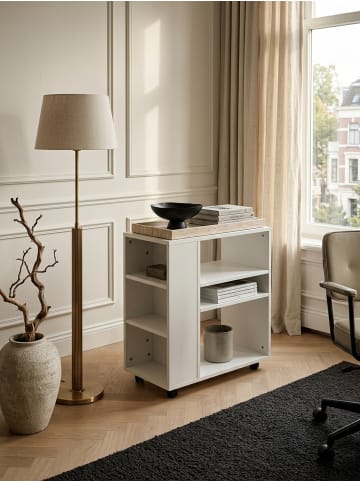 KADIMA DESIGN Regal WL5.694 60 x 75 x 35 cm Regalwagen mit Rollen Holz, in Weiß