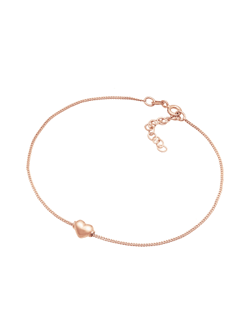 Elli Fußschmuck 925 Sterling Silber Herz in Rosegold