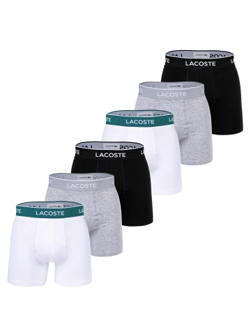 Lacoste Boxershort 6er Pack in Schwarz/Weiß/Grau