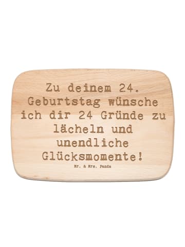 Mr. & Mrs. Panda Frühstücksbrett Spruch 24. Geburtstag Glück mit... in Transparent
