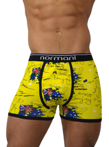 normani 6 Stück Retro Boxershorts aus Baumwolle in Crazy Yellow Britannia