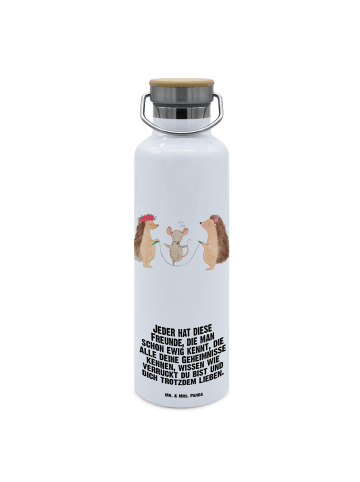 Mr. & Mrs. Panda Trinkflasche Edelstahl Igel Seilhüpfen mit Spruch in Weiß