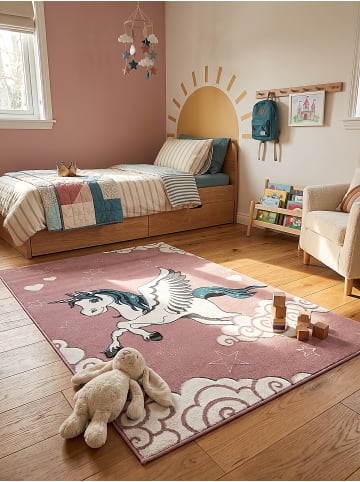 KADIMA DESIGN Teppich Kinderzimmer Kinder-Motiv Kinderzimmer pflegeleicht Spielzimmer in Pink