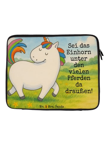 Mr. & Mrs. Panda Hülle Laptop Einhorn Stolzieren Design mit Spruch in Weiß