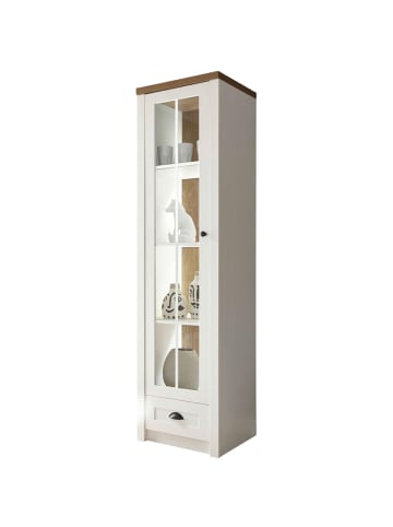 Feldmann-Wohnen Vitrine Provence Pinie weiß / Eiche hell 50 / 43 / 198cm