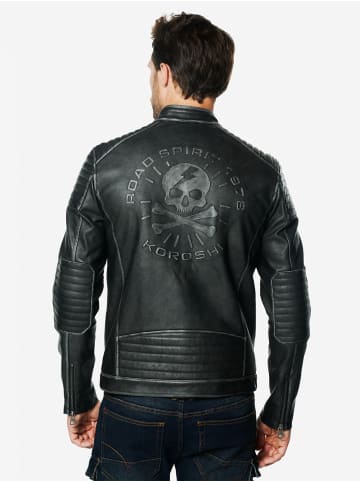 KOROSHI Kunstlederjacke in Schwarz