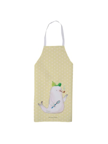 Mr. & Mrs. Panda Schürze Robbe Sherlock ohne Spruch in Gelb Pastell