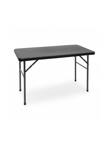 relaxdays Gartentisch Bastian in Schwarz - (B)121,5 x (H)74 x (T)61,5 cm